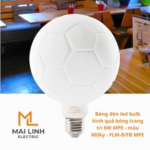 Bóng đèn led bulb thủy tinh Filament hình quả bóng trang trí 6W MPE - màu Milky - FLM-8/FB MPE
