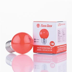 Bóng đèn led bulb trang trí 1W màu đỏ A45R/1W Rạng Đông