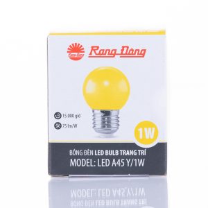 Bóng đèn led bulb trang trí 1W màu vàng A45Y/1W Rạng Đông