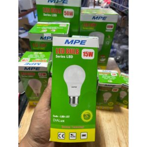 Bóng đèn led bulb tròn 15W Đui E27 - Ánh sáng trắng LBD3-15T của hãng MPE với công suất 15W