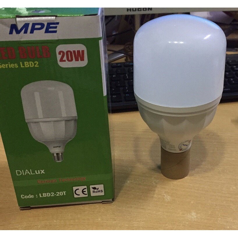 Bóng đèn led bulb tròn 20W Đui E27 - Ánh sáng trắng LBD3-20T MPE - Ảnh 4