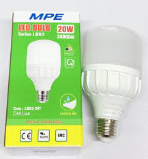 Bóng đèn led bulb tròn 20W Đui E27 - Ánh sáng vàng LBD3-20V MPE