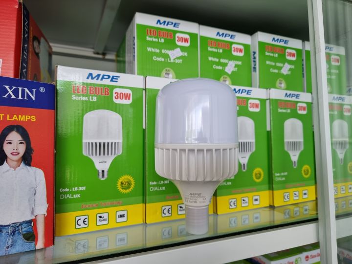 Bóng đèn led bulb tròn 30W (Đế Nhôm) Đui E27 - Ánh sáng trung tính LB-30N MPE - Ảnh 3