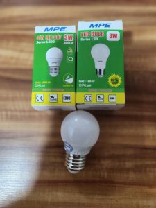 Bóng đèn led bulb tròn 3W Đui E27 - Ánh sáng vàng LBD3-3V MPE