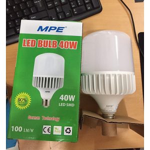 Bóng đèn led bulb tròn 40W (Đế Nhôm) Đui E27  - Ánh sáng trắng LB-40T MPE