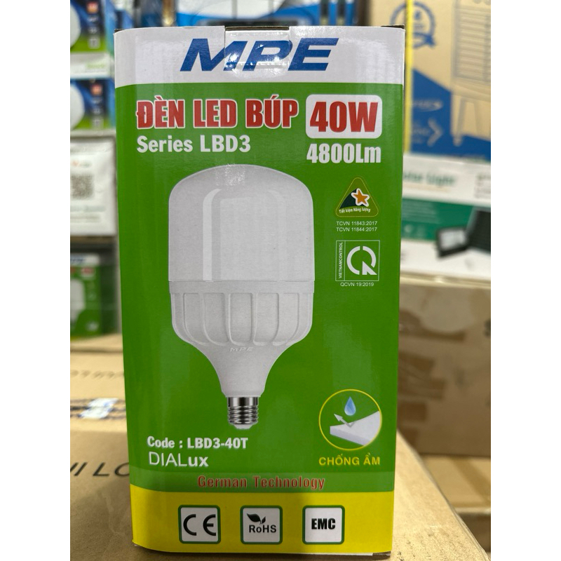 Bóng đèn led bulb tròn 40W Đui E27 - Ánh sáng vàng LBD3-40V MPE - Ảnh 2