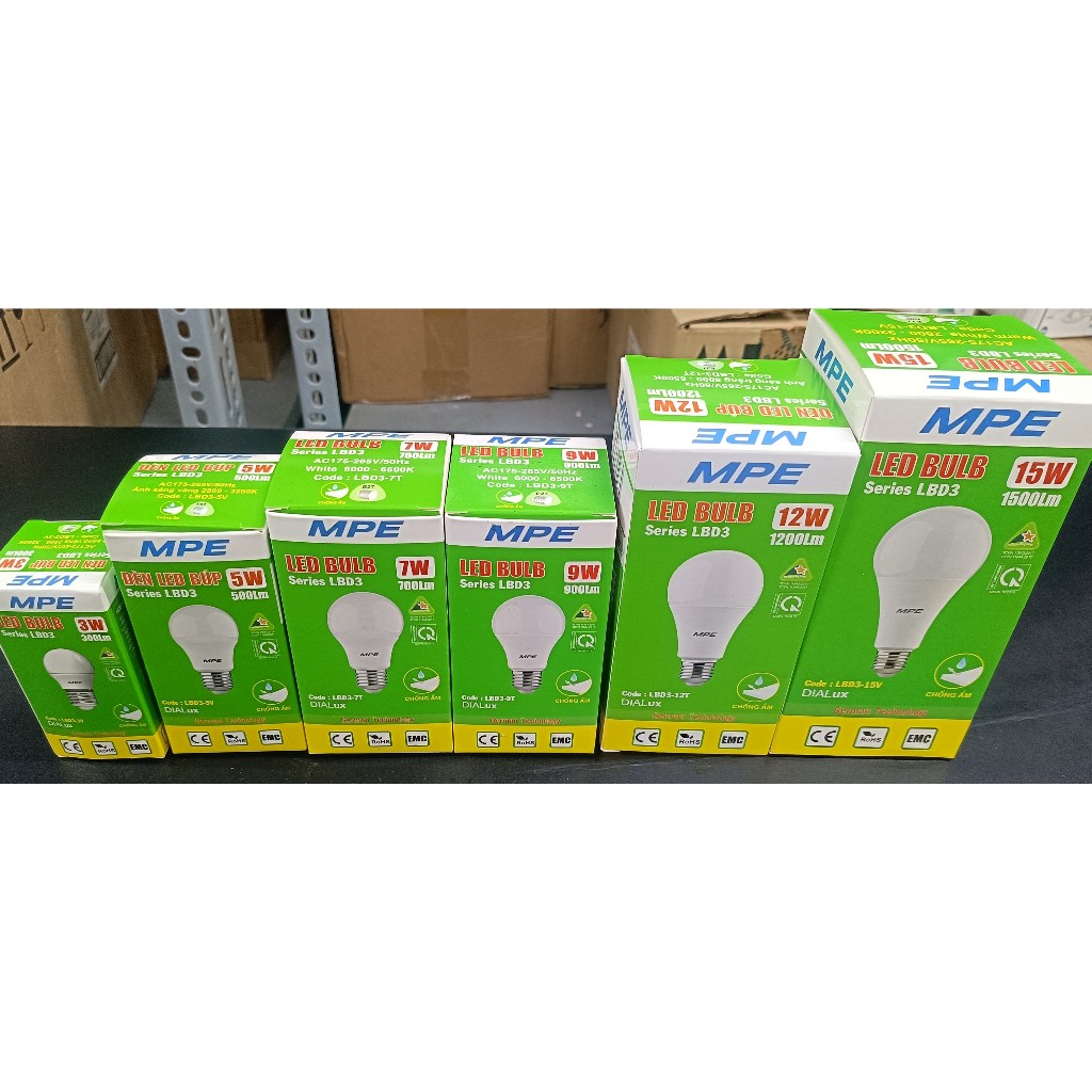 Bóng đèn led bulb tròn 5W Đui E27 - Ánh sáng vàng LBD3-5V MPE - Ảnh 3