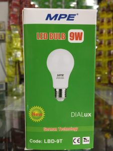 Bóng đèn led bulb tròn 9W Đui E27 - Ánh sáng trắng LBD3-9T MPE