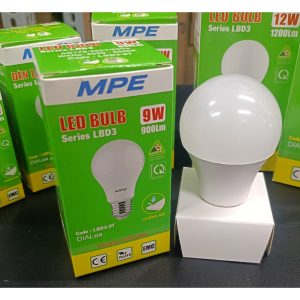 Bóng đèn led bulb tròn 9W Đui E27 - Ánh sáng vàng LBD3-9V MPE