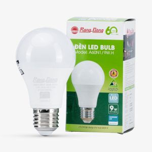 Bóng đèn led bulb tròn 9W Đui E27 – Ánh sáng vàng A60N1/9W.H E27 3000K Rạng Đông