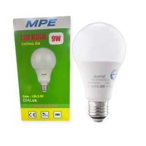 Bóng đèn led bulb tròn chống ẩm 9W MPE - đui E27 - Ánh sáng vàng - LBL2-9V MPE
