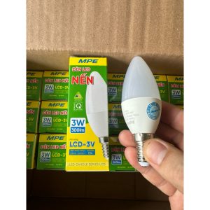 Bóng đèn led nến trang trí 3W Đui E14 - Ánh sáng Vàng LCD-3V MPE
