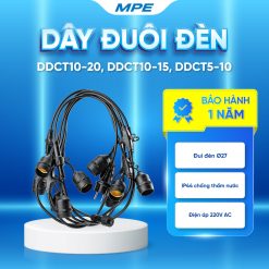 Dây đui đèn trang trí 10 đui E27 dài 5 mét MPE - DDCT5-10 MPE