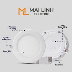 Đèn Led Panel Âm Trần 12W Lỗ Khoét 135mm Ánh Sáng Trắng - Model : PT04.V2 135/12W 6500K Rạng Đông