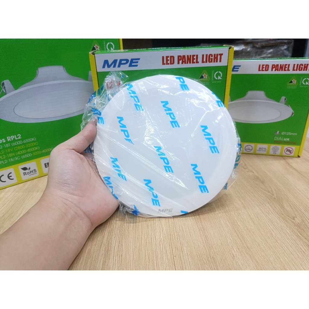 Đèn Led panel âm trần Đế Nhựa 6W Lỗ khoét 100mm Ánh sáng trắng RPL2-6T MPE