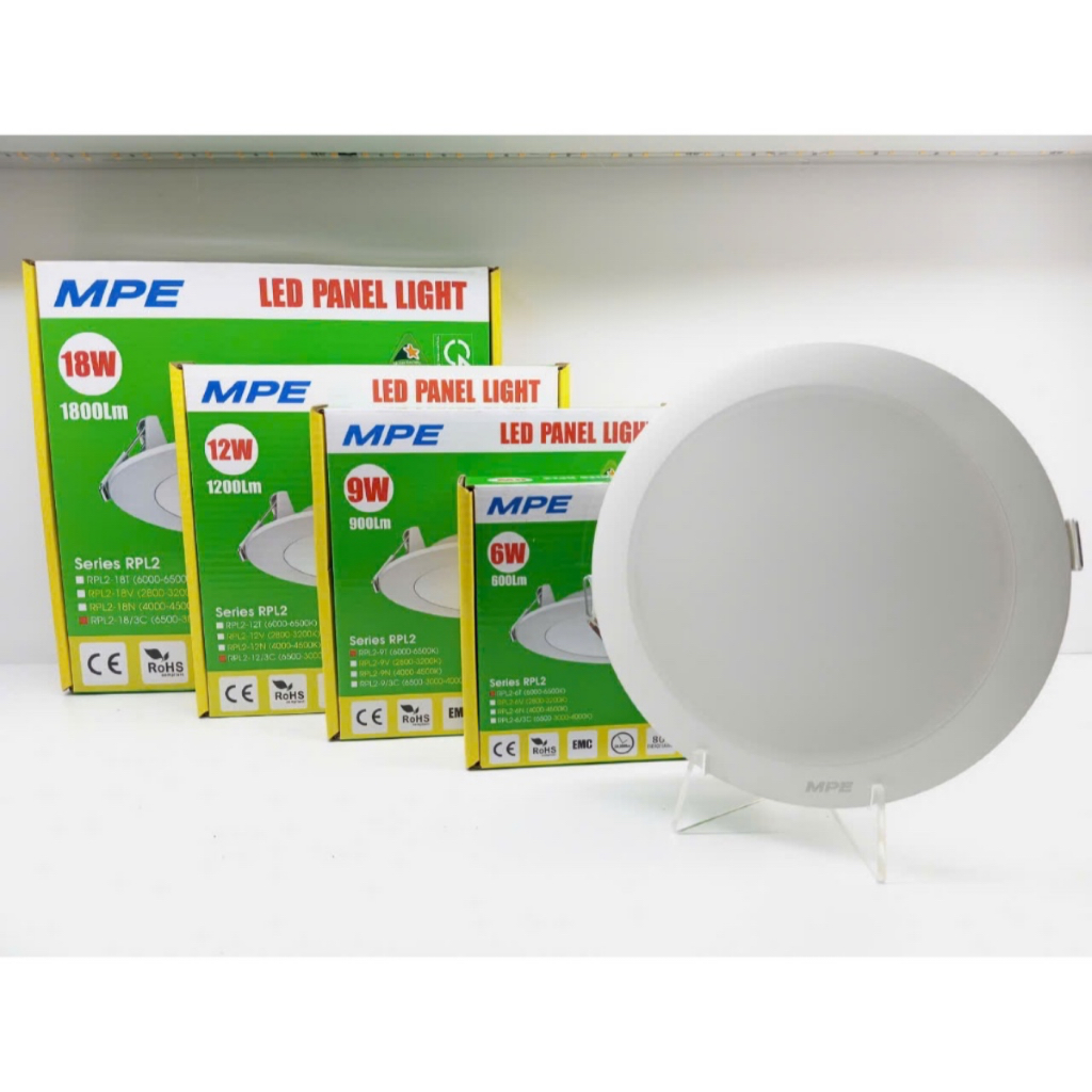 Đèn Led panel âm trần Đế Nhựa 9W Lỗ khoét 125mm Ánh sáng trắng RPL2-9T MPE