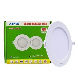 Đèn Led panel âm trần siêu mỏng Đế Nhựa 7W Lỗ khoét 90mm Ánh sáng vàng RPL3-7V MPE