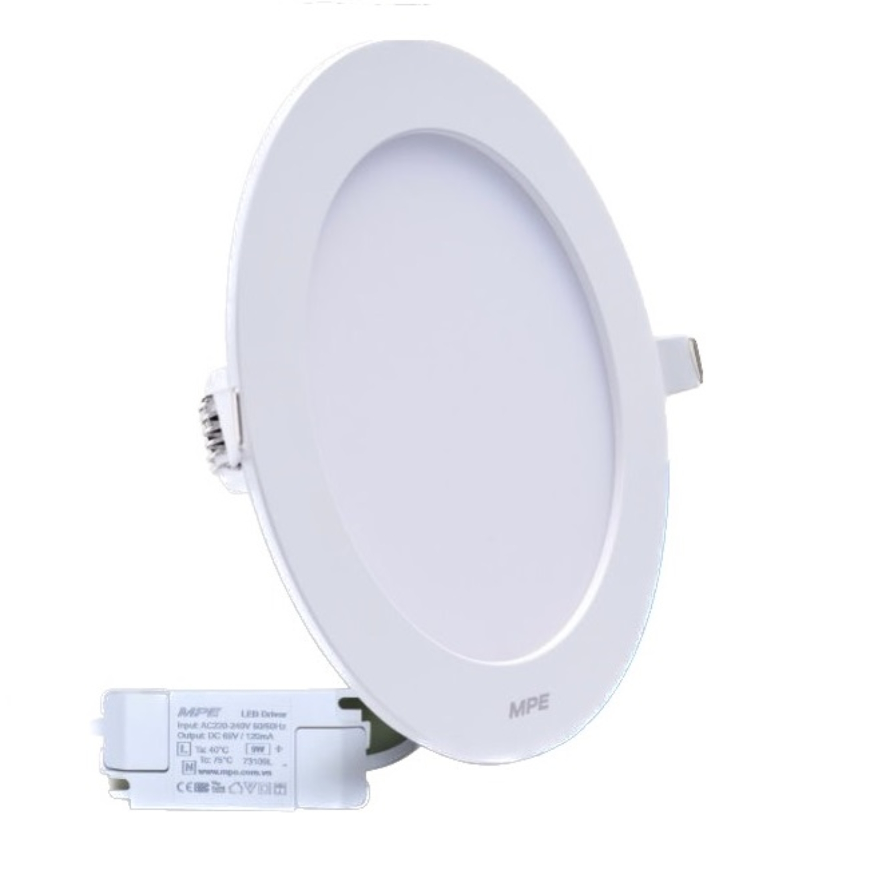 Đèn Led panel âm trần siêu mỏng Đế Nhựa 9W Lỗ khoét 130mm Ánh sáng trắng RPL3-9T MPE