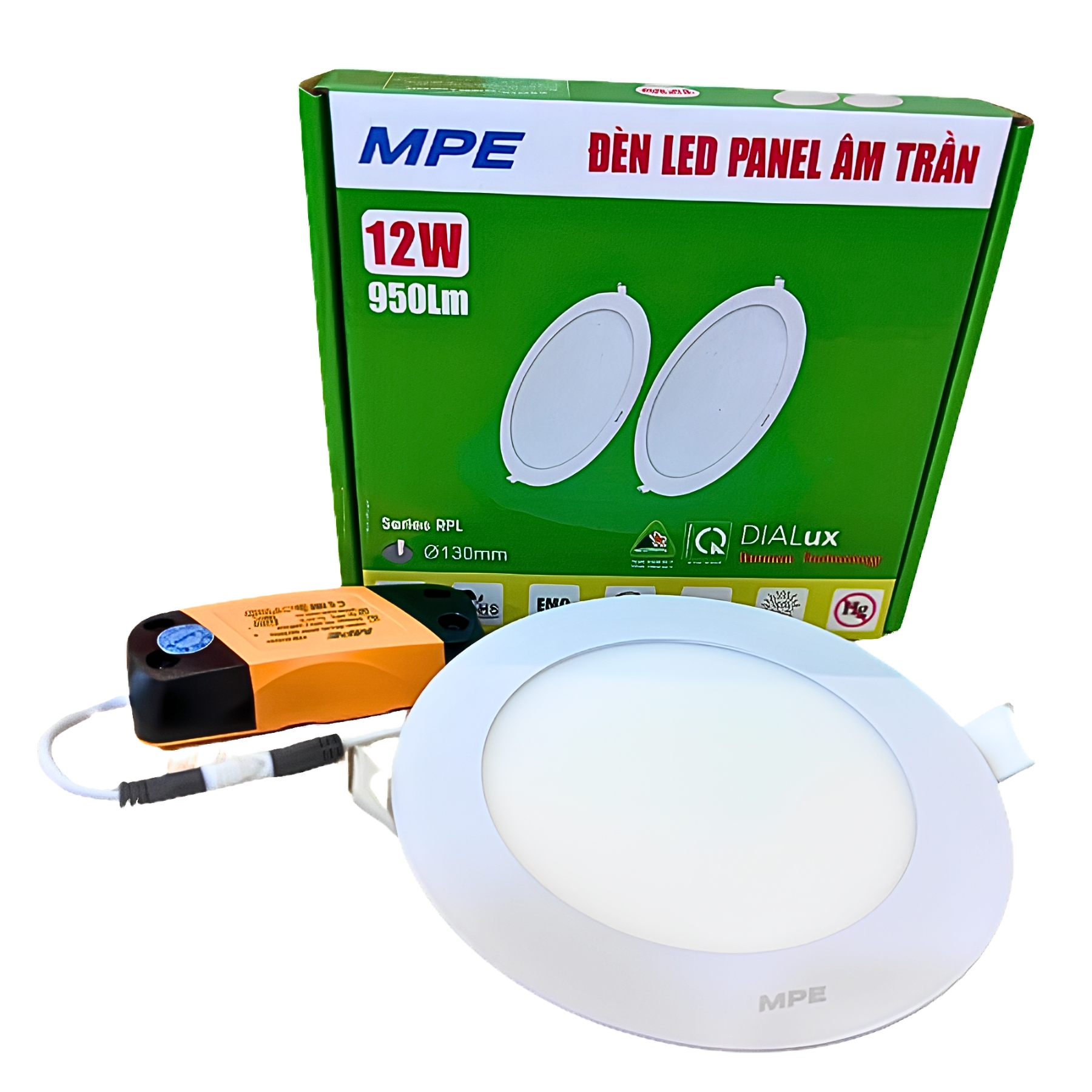 Đèn Led panel siêu mỏng 12W Lỗ khoét 130mm 3 màu RPL-12S/3C MPE