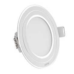 Đèn Led panel viền bạc siêu mỏng 12W Lỗ khoét 130mm Ánh sáng trắng MPE - RPL-12ST/S MPE