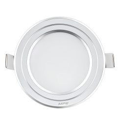 Đèn Led panel viền bạc siêu mỏng 9W Lỗ khoét 105mm 3 màu MPE - RPL-9S/3C/S MPE