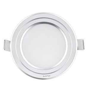 Đèn Led panel viền bạc siêu mỏng 9W Lỗ khoét 105mm 3 màu MPE - RPL-9S/3C/S MPE