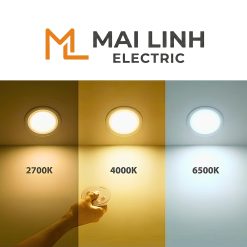 Đèn Led panel viền vàng siêu mỏng 7W Lỗ khoét 90mm 3 màu MPE - RPL-7/3C/G MPE