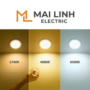 Đèn Led panel viền vàng siêu mỏng 7W Lỗ khoét 90mm 3 màu MPE - RPL-7/3C/G MPE