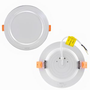 Đèn led downlight 12W viền bạc lỗ khoét 105mm ánh sáng vàng DLB-12V MPE