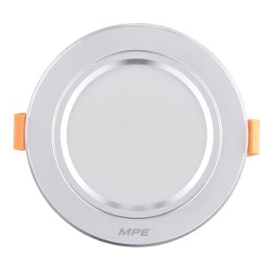 Đèn led downlight 12W viền bạc lỗ khoét 105mm ánh sáng vàng DLB2-12V MPE