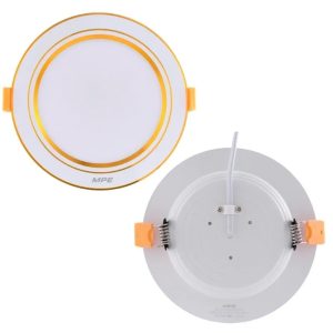 Đèn led downlight 12W viền vàng lỗ khoét 105mm ánh sáng trắng DLV-12T MPE