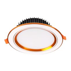 Đèn led downlight 12W viền vàng lỗ khoét 105mm ánh sáng trung tính DLV-12N MPE