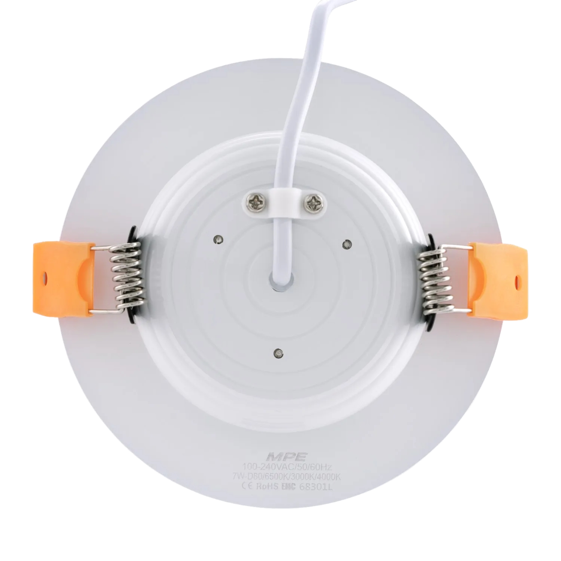 Đèn led downlight 5W viền trắng lỗ khoét 74mm ánh sáng vàng DLT-5V MPE