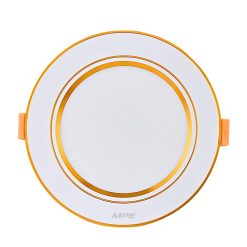 Đèn led downlight 5W viền vàng lỗ khoét 74mm - 3 chế độ màu DLV2-5/3C MPE
