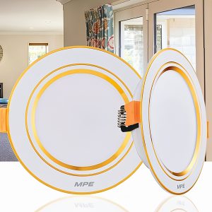 Đèn led downlight 5W viền vàng lỗ khoét 74mm - 3 chế độ màu DLV2-5/3C MPE