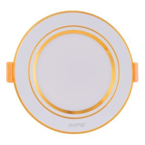 Đèn led downlight 5W viền vàng lỗ khoét 74mm ánh sáng vàng DLV-5V MPE