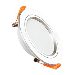 Đèn led downlight 7W viền bạc lỗ khoét 80mm - 3 chế độ màu DLB-7/3C MPE