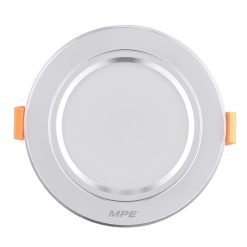 Đèn led downlight 7W viền bạc lỗ khoét 80mm ánh sáng trắng DLB-7T MPE