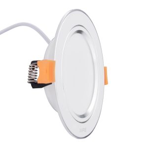 Đèn led downlight 7W viền bạc lỗ khoét 80mm ánh sáng vàng DLB-7V MPE