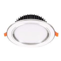 Đèn led downlight 7W viền bạc lỗ khoét 80mm ánh sáng vàng DLB-7V MPE