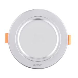 Đèn led downlight 7W viền bạc lỗ khoét 80mm ánh sáng vàng DLB2-7V MPE