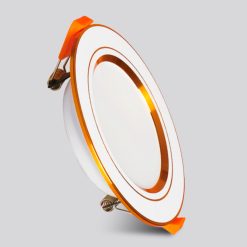 Đèn led downlight 7W viền vàng lỗ khoét 80mm - 3 chế độ màu DLV2-7/3C MPE