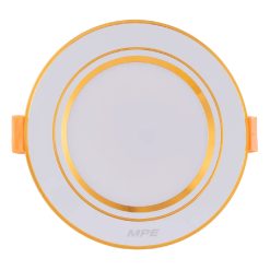 Đèn led downlight 7W viền vàng lỗ khoét 80mm ánh sáng trắng DLV-7T MPE
