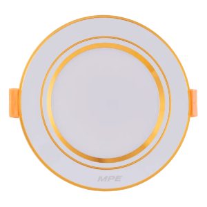Đèn led downlight 7W viền vàng lỗ khoét 80mm ánh sáng trắng DLV-7T MPE