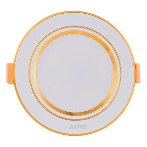 Đèn led downlight 7W viền vàng lỗ khoét 80mm ánh sáng trung tính DLV2-7N MPE