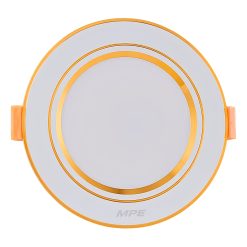 Đèn led downlight 7W viền vàng lỗ khoét 80mm ánh sáng vàng DLV2-7V MPE