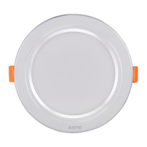 Đèn led downlight 9W viền bạc lỗ khoét 80mm - 3 chế độ màu DLB-9/3C MPE