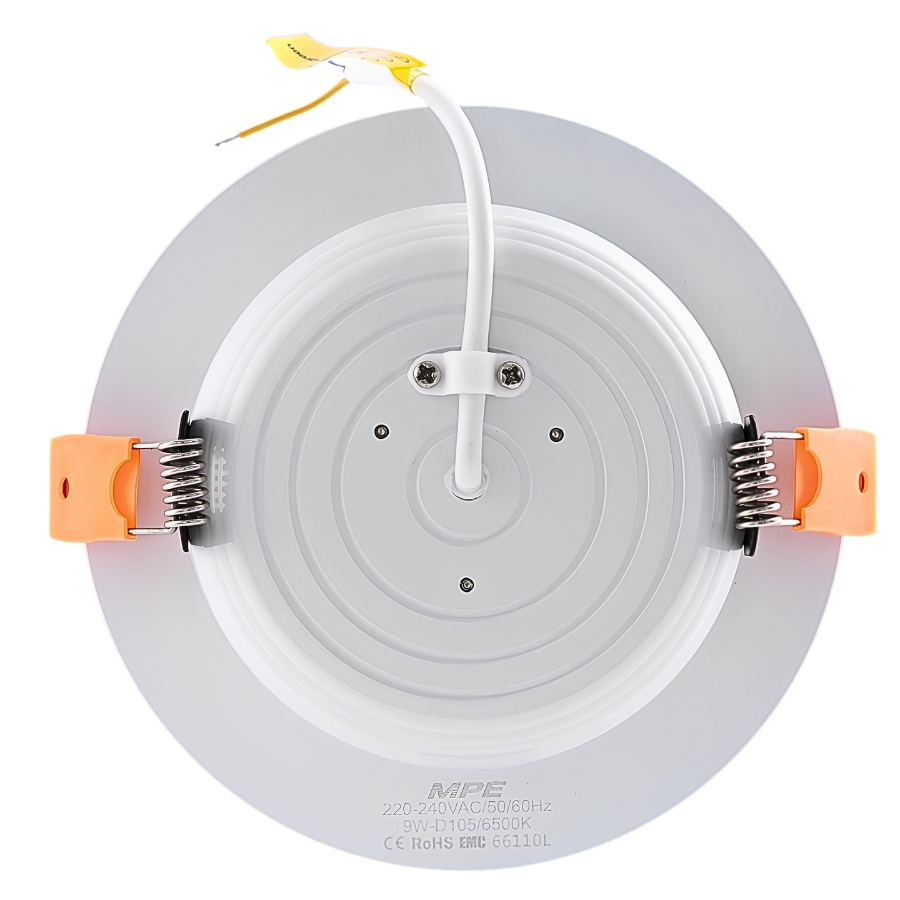 Đèn led downlight 9W viền trắng lỗ khoét 105mm ánh sáng trung tính DLTL2-9N MPE