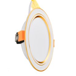 Đèn led downlight 9W viền vàng lỗ khoét 105mm ánh sáng vàng DLVL2-9V MPE