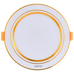 Đèn led downlight 9W viền vàng lỗ khoét 80mm - 3 chế độ màu DLV2-9/3C MPE